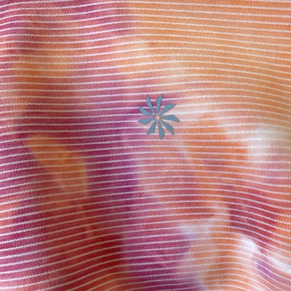Athleta Salutation Stash Pocket Capri Leggings Orange Pink Tie Dye Women's Small - Picture 7 of 7